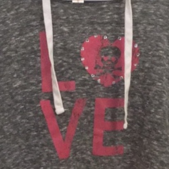 NO BOUNDARIES l Graphic Hoodie Love Skull D5 - Picture 2 of 4